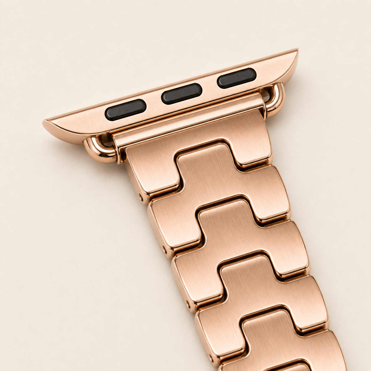 Custom Rose Gold Apple Watch Hermès Grand H Fin Band – 42mm