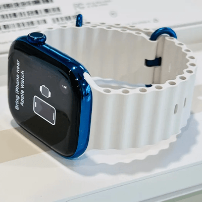 Custom Polished Blue 46mm Apple Watch Series 10 Titanium – 2024 Release – LTE GPS