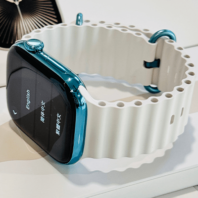 Custom Polished Sky Blue 46mm Apple Watch Series 10 Titanium – 2024 Release – LTE GPS