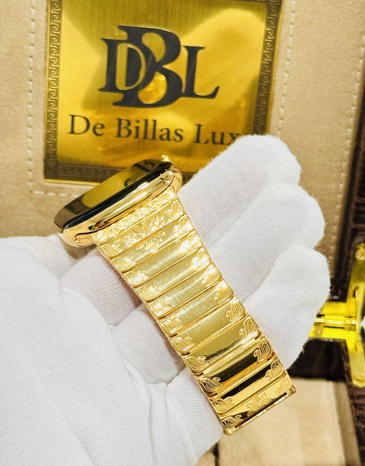 Custom 24k Gold Apple Watch Series 10 46mm Engraved 24k Gold Band