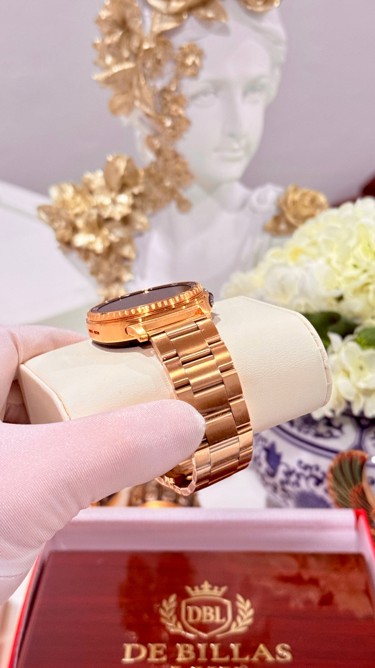 De Billas Lux Custom Samsung Galaxy Watch 8 Classic — 18K or 24K Gold Plated Finish with Two Bands — product image 14