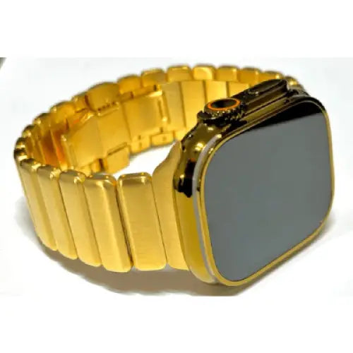 Custom 24k Gold Plated THICK Stainless Steel Link Band for Apple Watch 49 45 44 46 Any Series