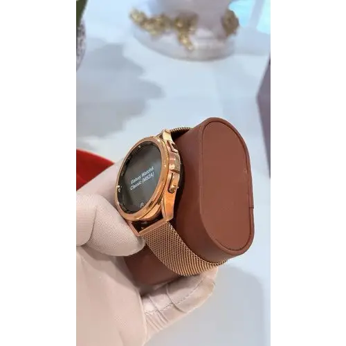 Custom 24k ROSE Gold Plated 47mm Samsung Galaxy Watch 6 Gold Bezel Gray Band