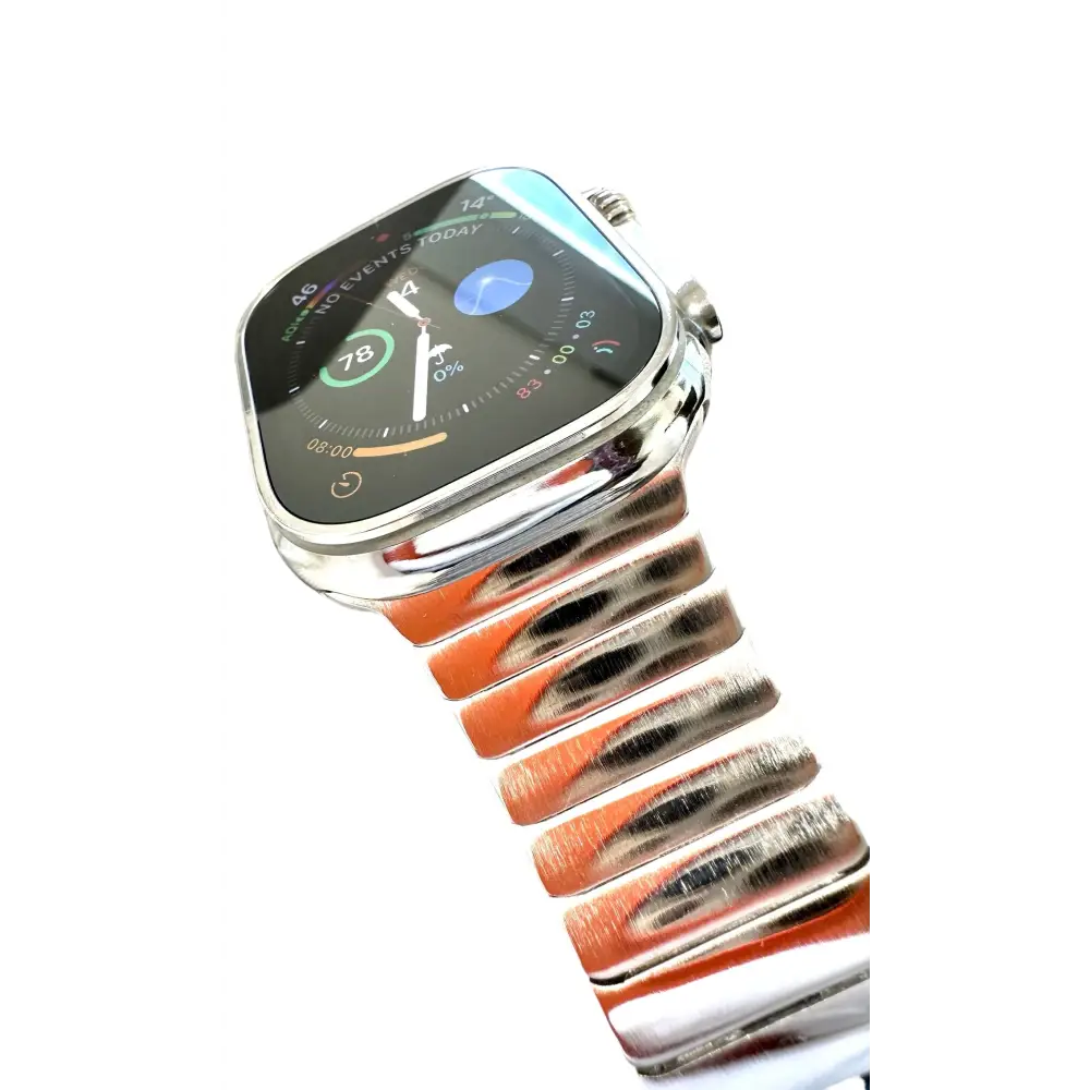 Custom Diamond Polished Apple Watch Ultra 3 49mm with Authentic Apple Link Band