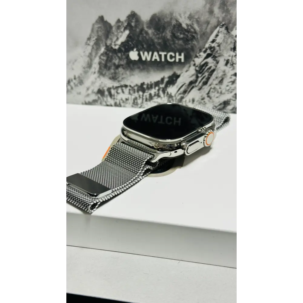 Custom Polished Apple Watch ULTRA 2 49mm with Milanese Loop Band