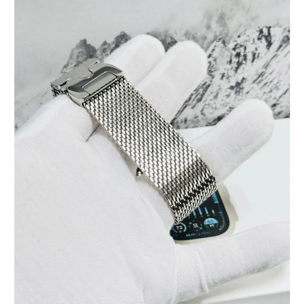 De Billas Lux Custom Polished Apple Watch Ultra Polished Milanese Loop — product image 12