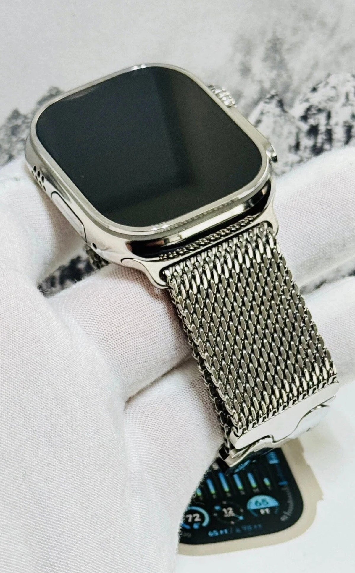 De Billas Lux Custom Polished Apple Watch Ultra Polished Milanese Loop — product image 4