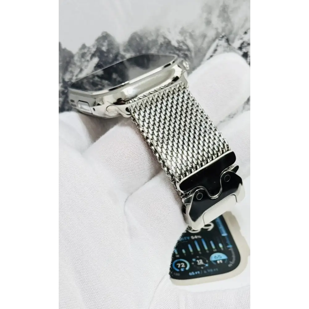 De Billas Lux Custom Polished Apple Watch Ultra Polished Milanese Loop — product image 2