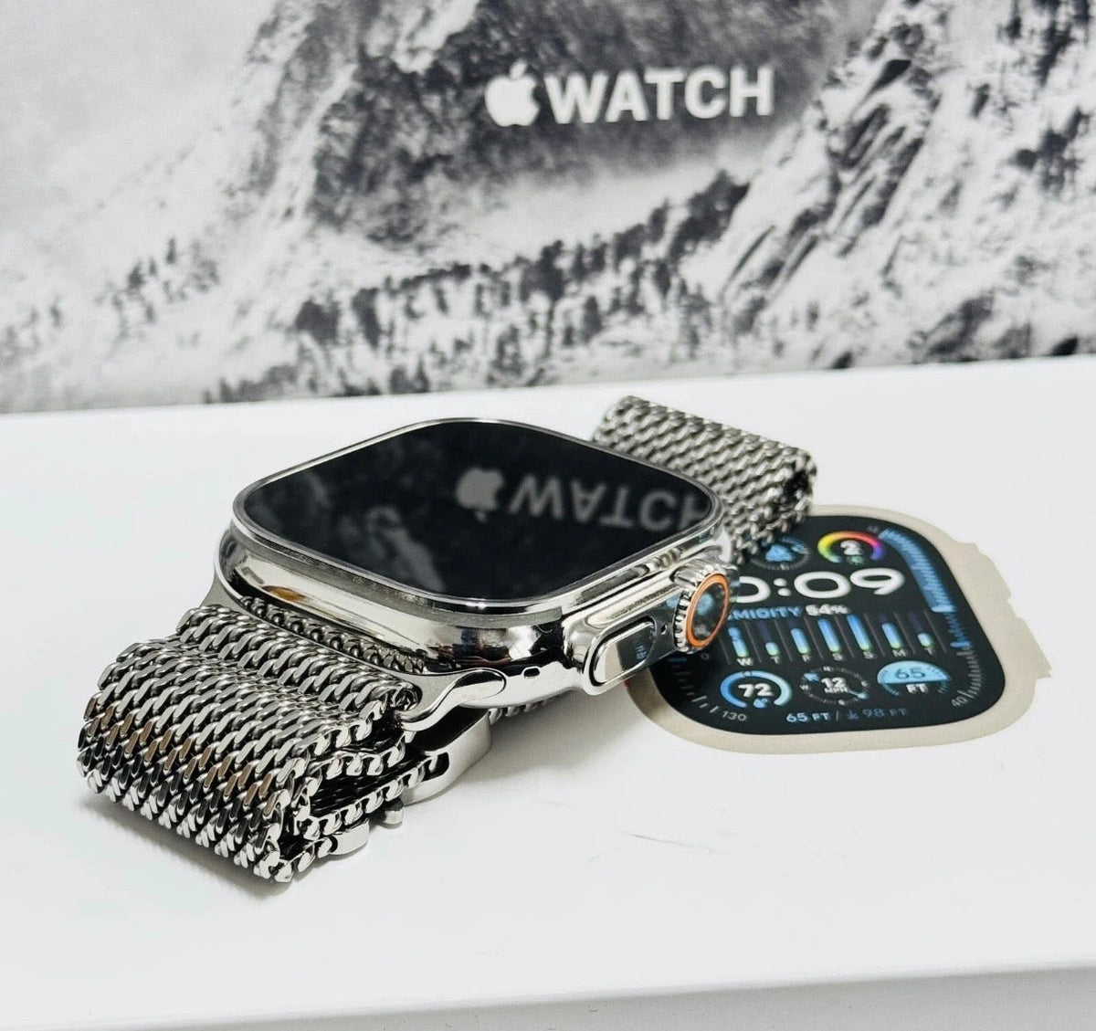 De Billas Lux Custom Polished Apple Watch Ultra Polished Milanese Loop — product image 1