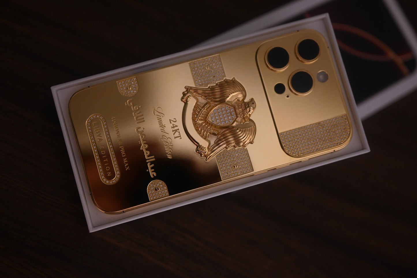 Custom 24k Gold iPhone 16 Pro Max 1TB Diamonds Libya Edition