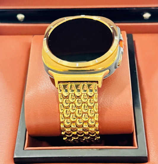 Custom Gold Samsung Galaxy Watch ULTRA 24k Gold Link Band