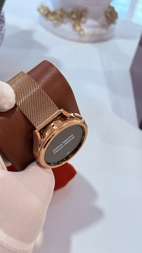 Custom 24k ROSE Gold Plated 47mm Samsung Galaxy Watch 6 Gold Bezel Gray Band