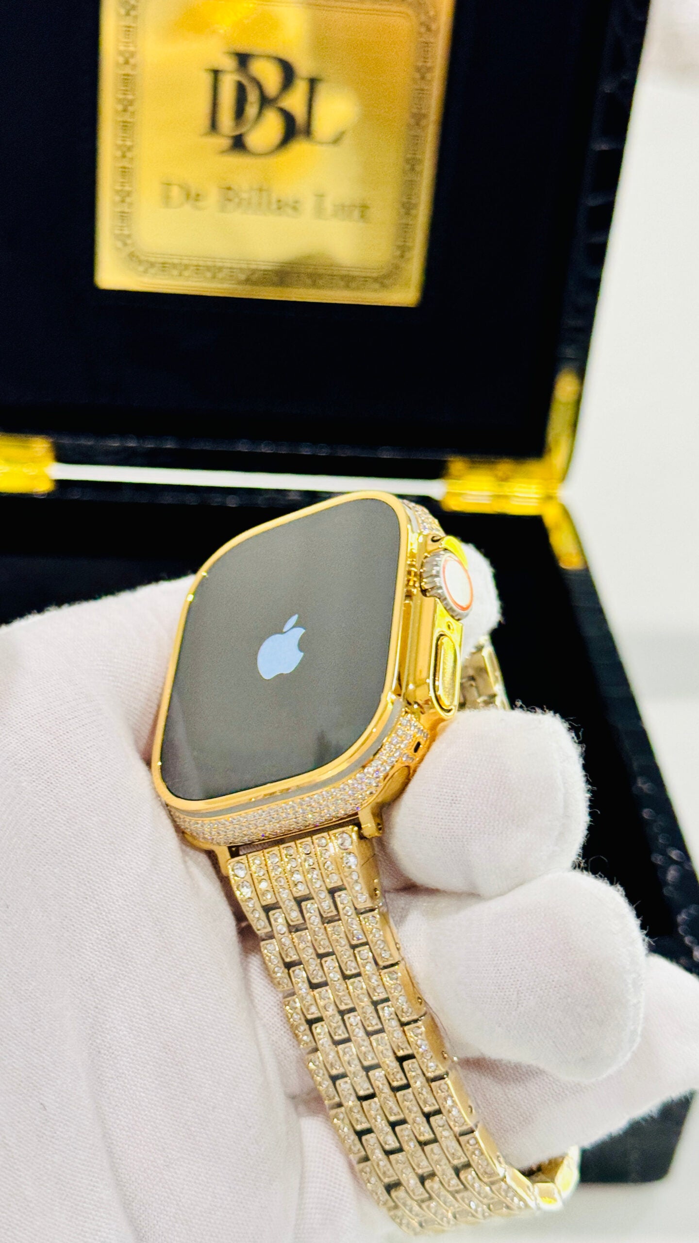 24k Gold Apple Watch ULTRA 2 Zircon Diamond Iced Band
