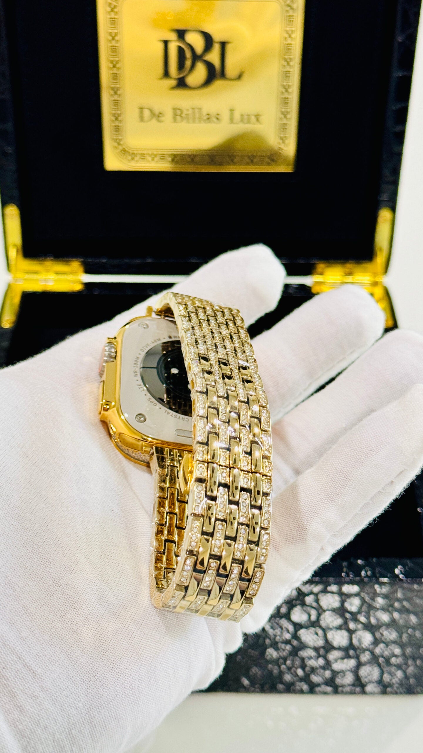 24k Gold Apple Watch ULTRA 2 Zircon Diamond Iced Band