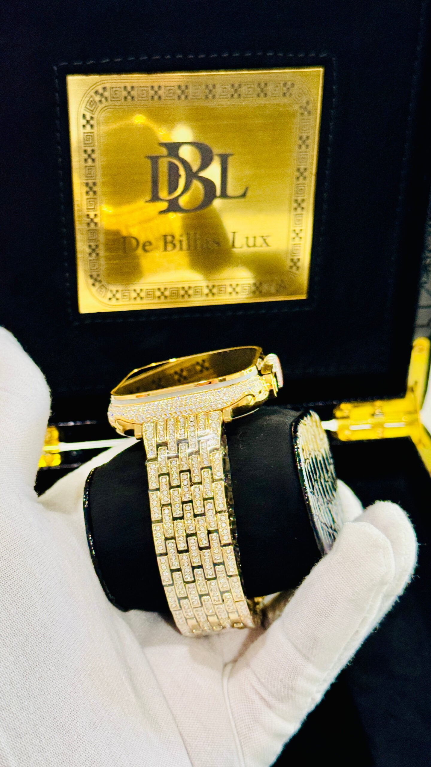 24k Gold Apple Watch ULTRA 2 Zircon Diamond Iced Band