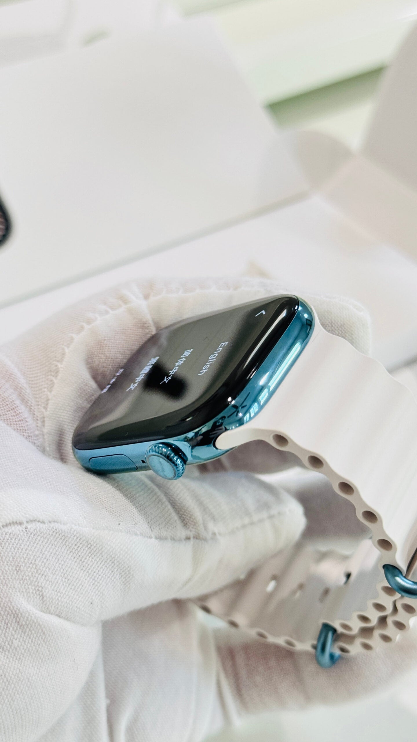 Custom Polished Sky Blue 46mm Apple Watch Series 10 Titanium – 2024 Release – LTE GPS