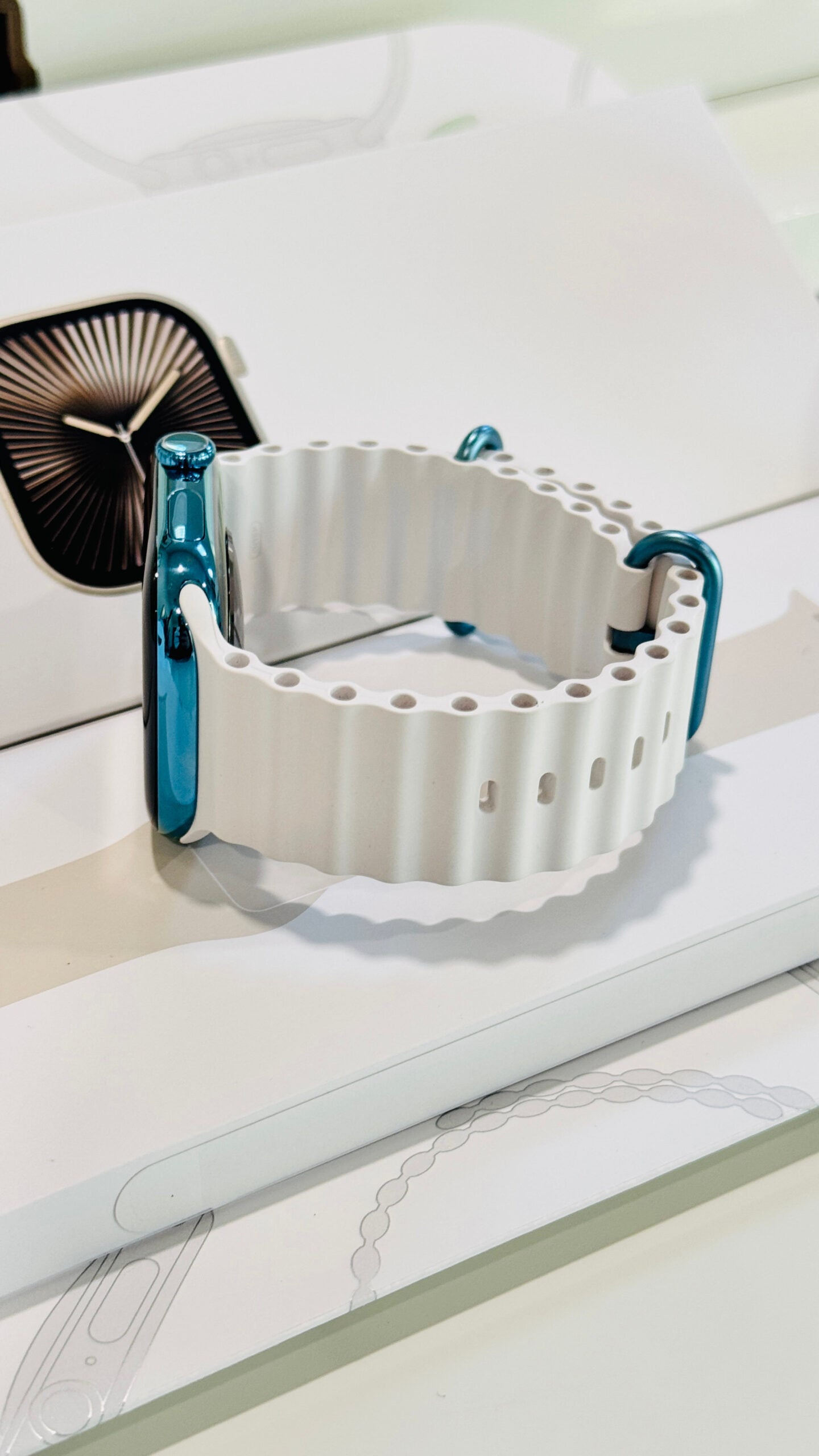 Custom Polished Sky Blue 46mm Apple Watch Series 10 Titanium – 2024 Release – LTE GPS