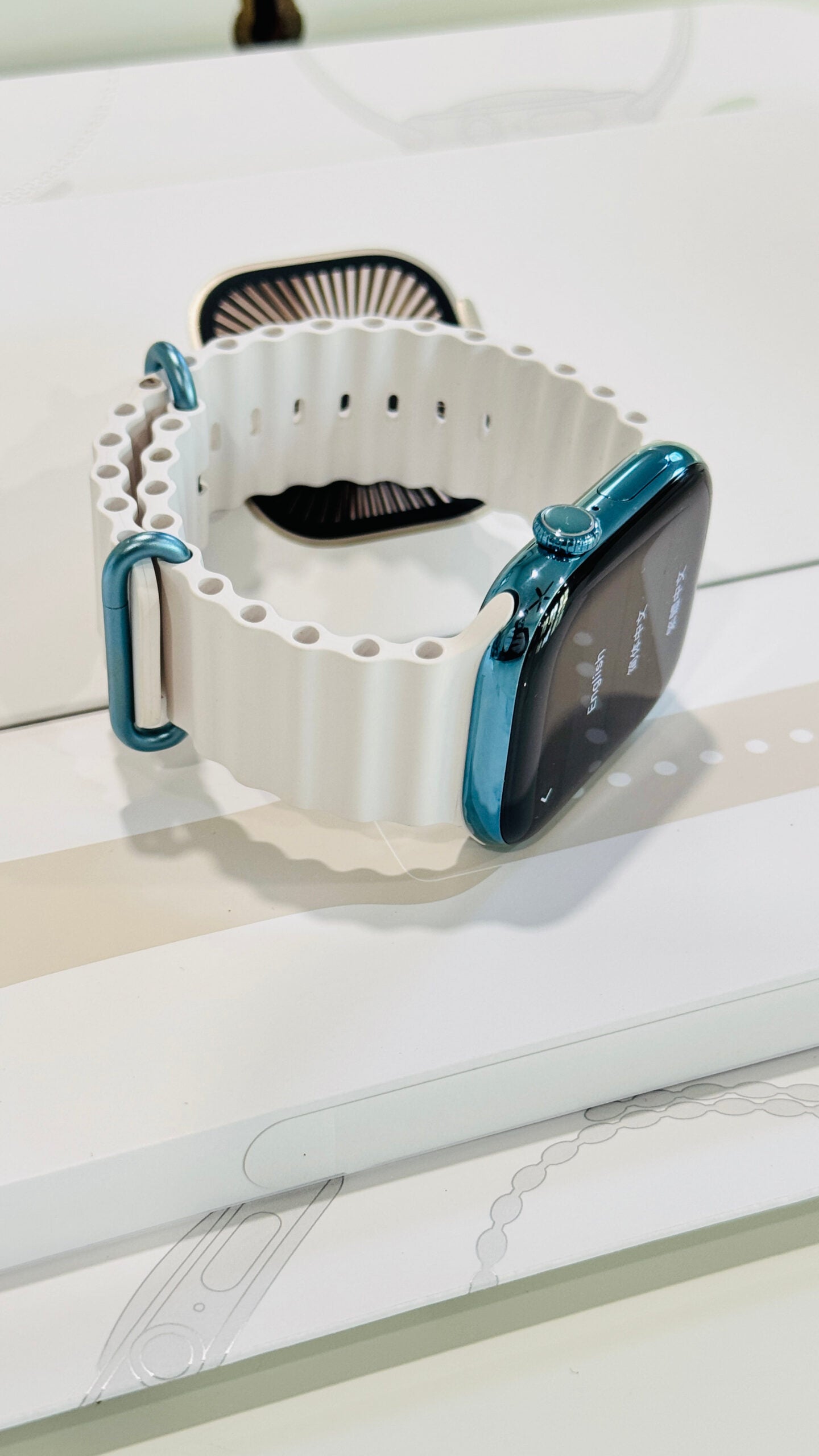 Custom Polished Sky Blue 46mm Apple Watch Series 10 Titanium – 2024 Release – LTE GPS