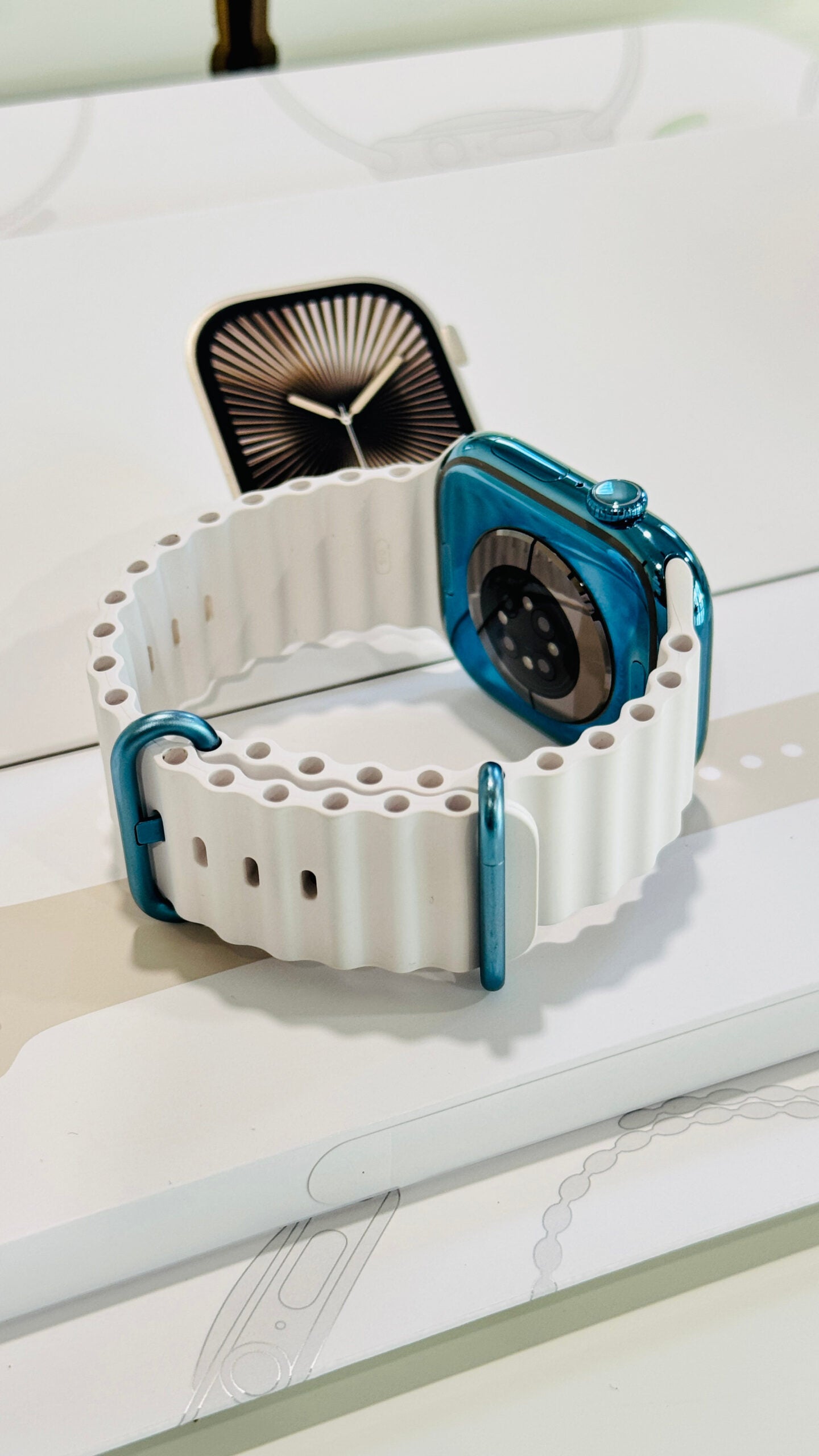 Custom Polished Sky Blue 46mm Apple Watch Series 10 Titanium – 2024 Release – LTE GPS