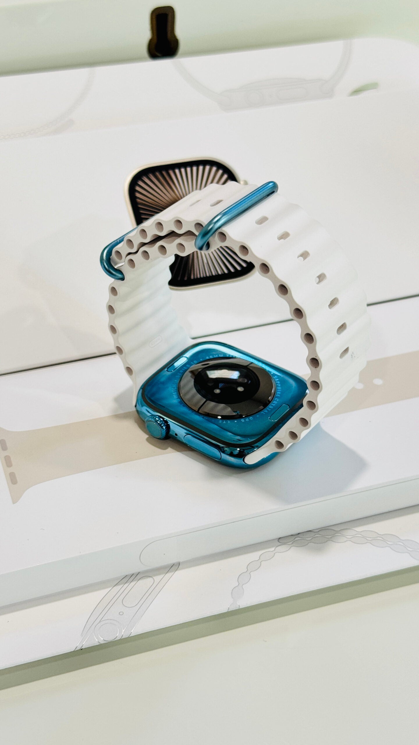 Custom Polished Sky Blue 46mm Apple Watch Series 10 Titanium – 2024 Release – LTE GPS