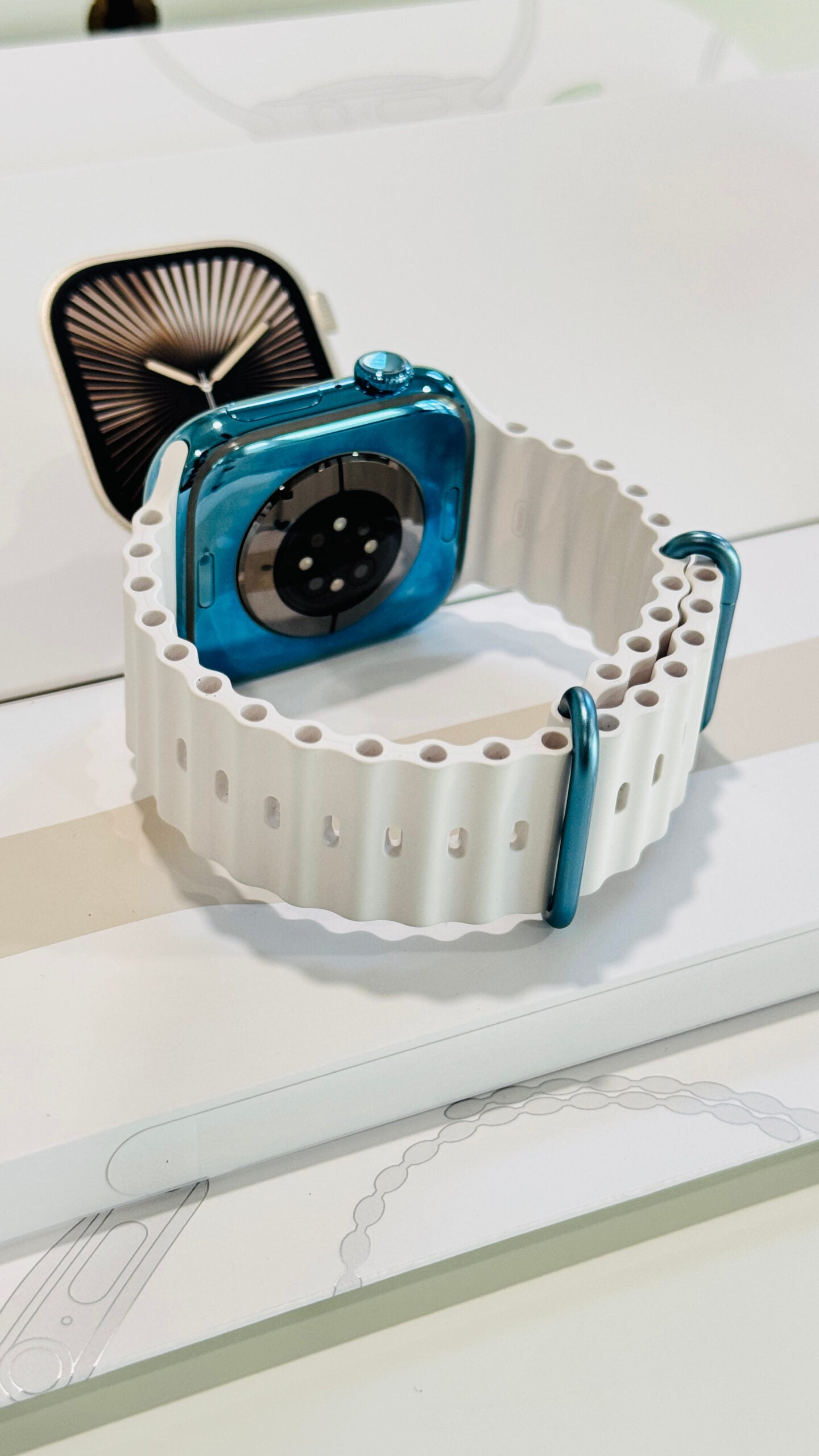 Custom Polished Sky Blue 46mm Apple Watch Series 10 Titanium – 2024 Release – LTE GPS