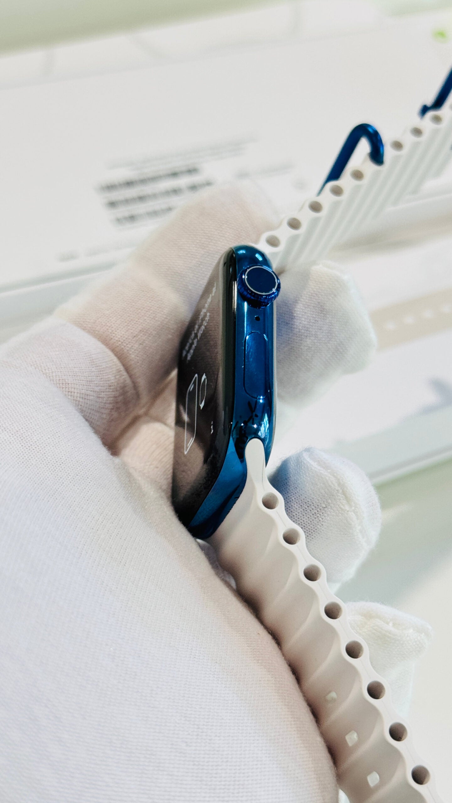 Custom Polished Blue 46mm Apple Watch Series 10 Titanium – 2024 Release – LTE GPS