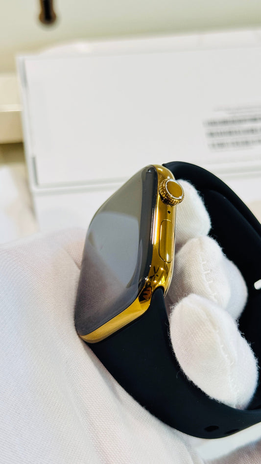 Custom Polished Anodized Bright Gold 46mm Apple Watch Series 10 Titanium – 2024 Release – LTE GPS