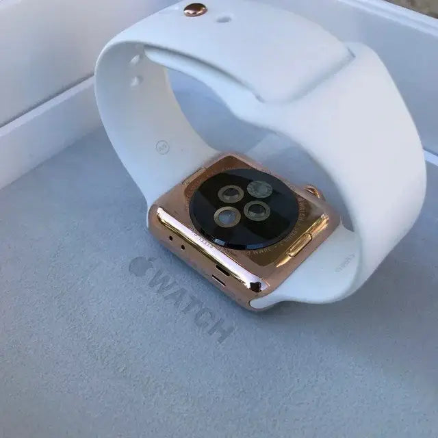 White Sport Band 24K Gold Plated Pin