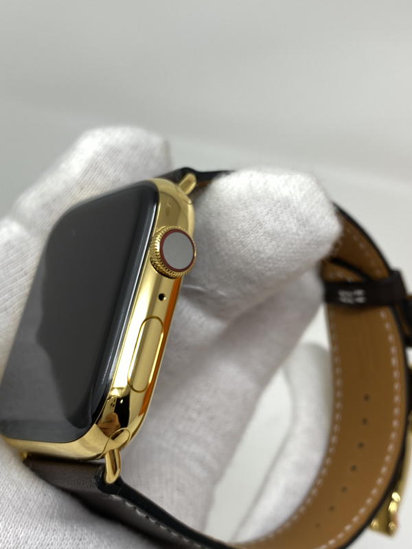 24K Gold Plated 41MM Hermes Apple Watch SERIES 8 Louis Vuitton Band LTE  CUSTOM