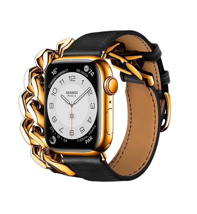 24K Gold Plated 45MM Hermes Apple Watch SERIES 7 Louis Vuitton Band LTE  CUSTOM
