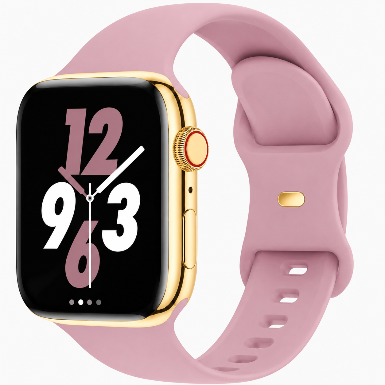 Apple Watch Series 9 Stainless Steel 41mm / 45mm – Custom 24K Gold Plated with Sport Band Color Choice