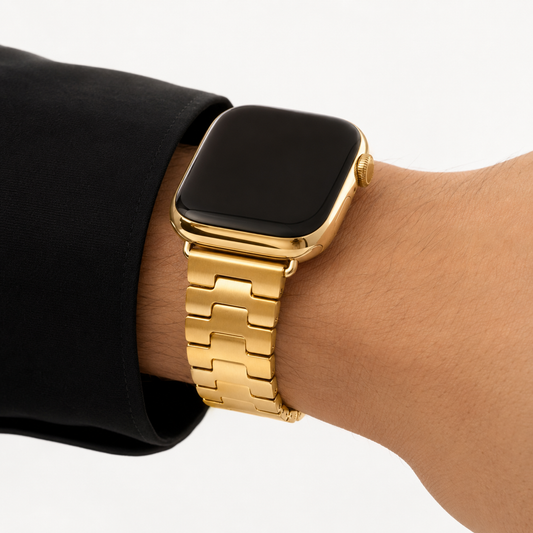 Apple Hermès Grand H Link Band | Custom 24K Gold or Rose Gold Plated