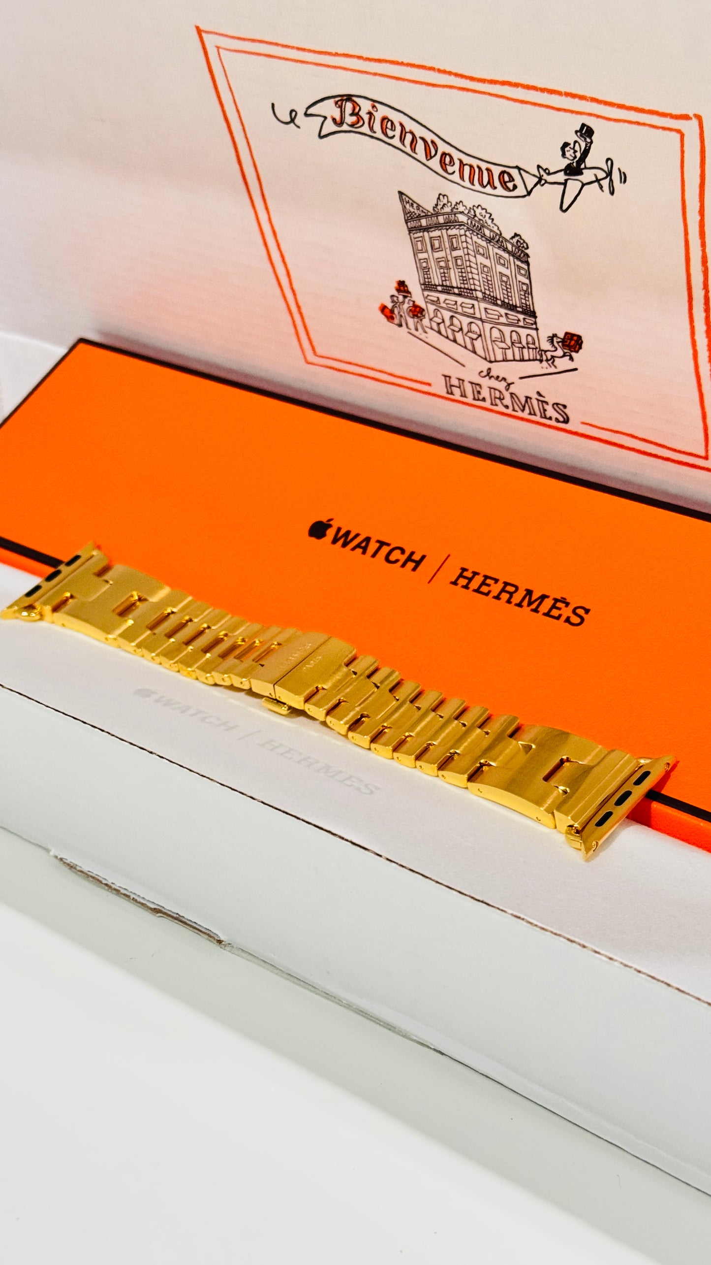 Apple Hermès Grand H Link Band | Custom 24K Gold or Rose Gold Plated