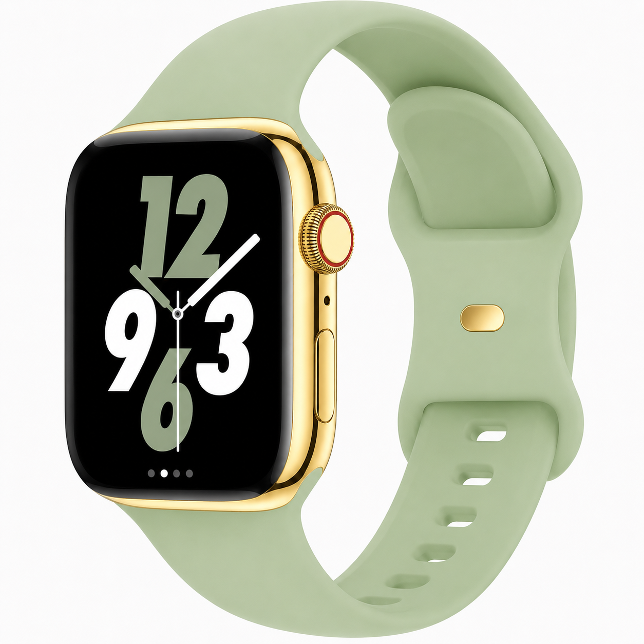 Apple Watch Series 9 Stainless Steel 41mm / 45mm – Custom 24K Gold Plated with Sport Band Color Choice