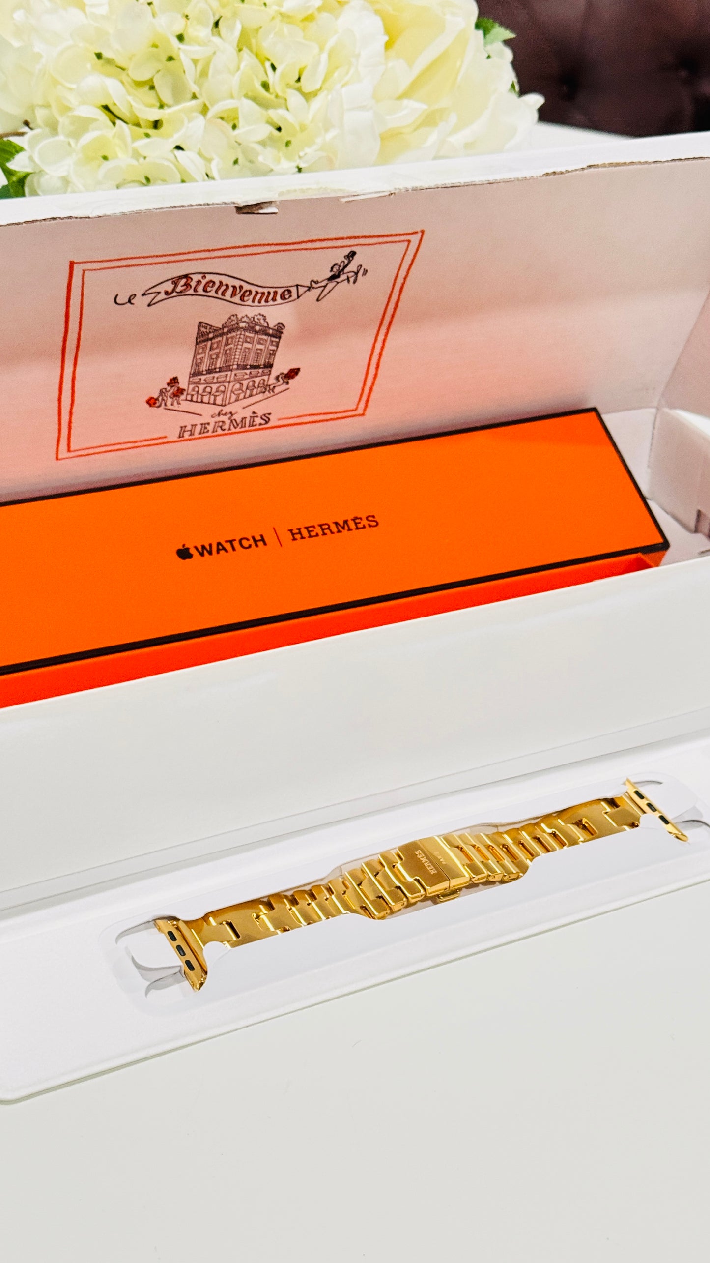 Apple Hermès Grand H Link Band | Custom 24K Gold or Rose Gold Plated