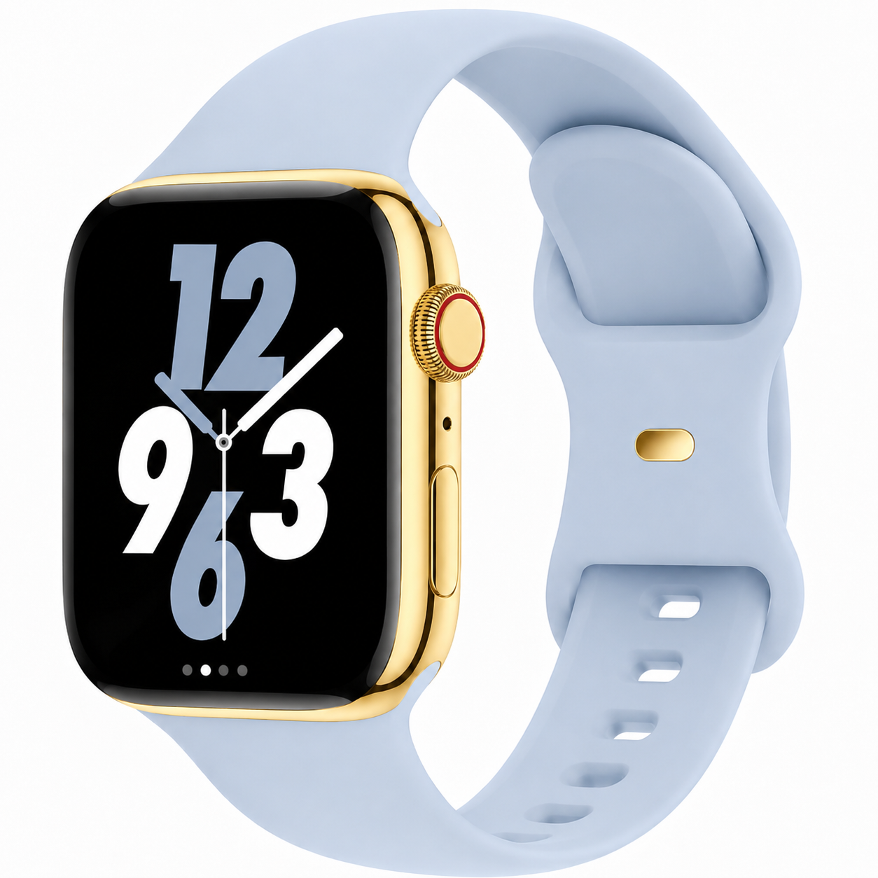 Apple Watch Series 9 Stainless Steel 41mm / 45mm – Custom 24K Gold Plated with Sport Band Color Choice