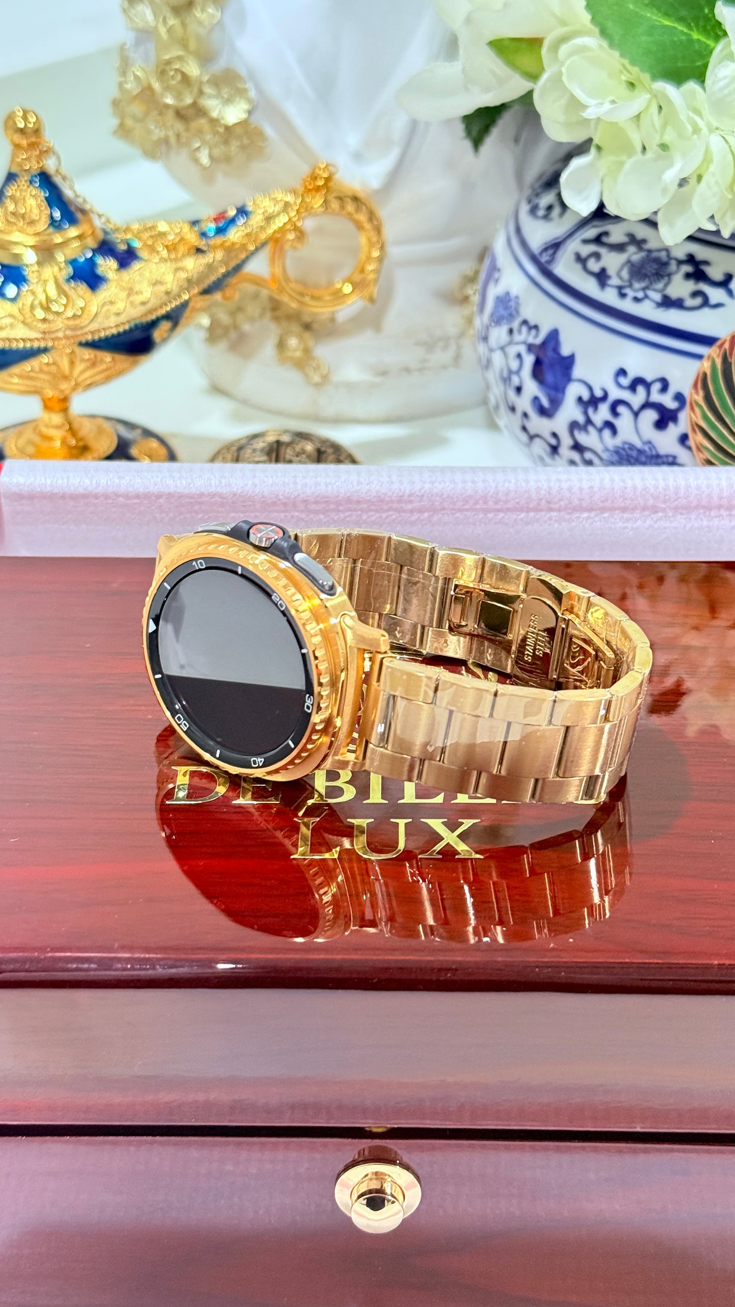 Custom Samsung Galaxy Watch 8 Classic — 18K or 24K Gold Plated Finish with Two Bands