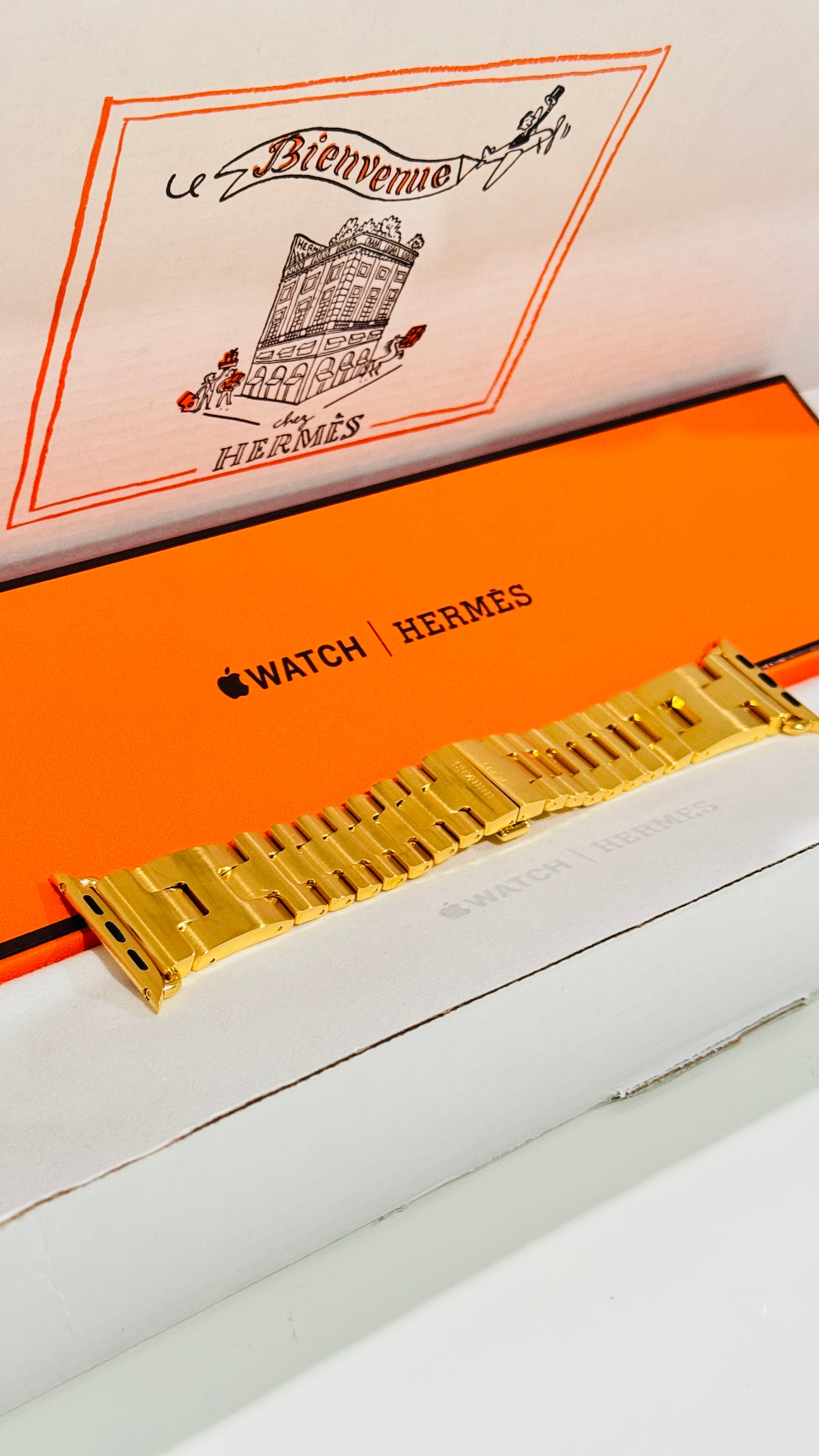 Apple Hermès Grand H Link Band | Custom 24K Gold or Rose Gold Plated