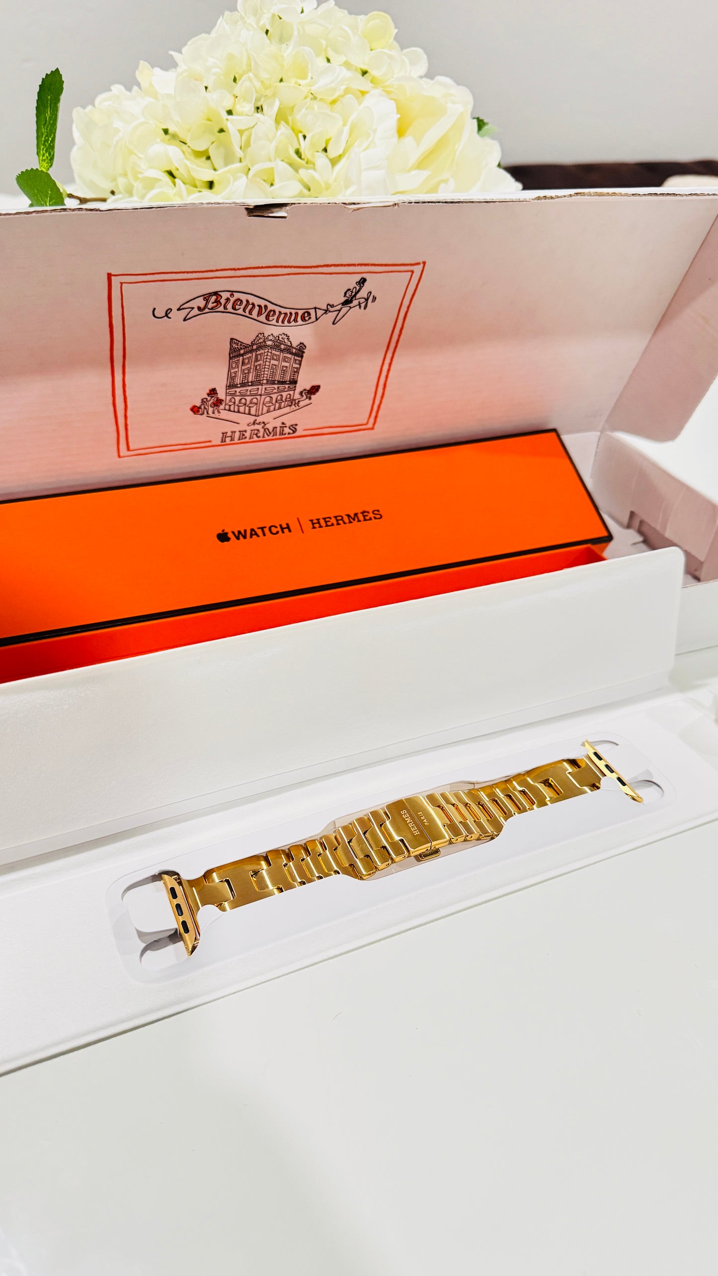 Apple Hermès Grand H Link Band | Custom 24K Gold or Rose Gold Plated