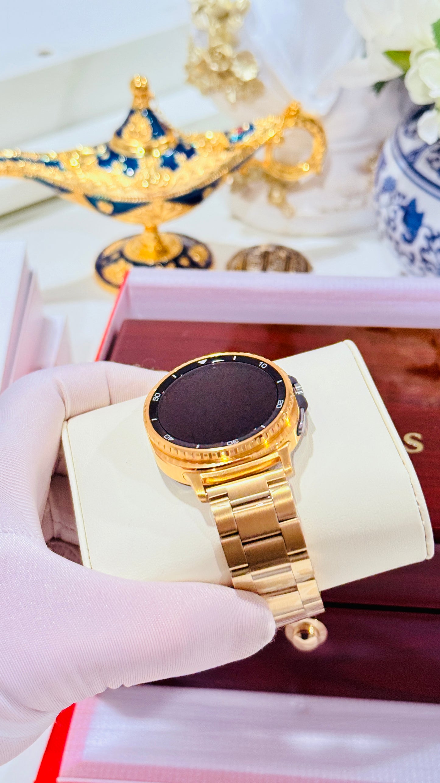 Custom Samsung Galaxy Watch 8 Classic — 18K or 24K Gold Plated Finish with Two Bands