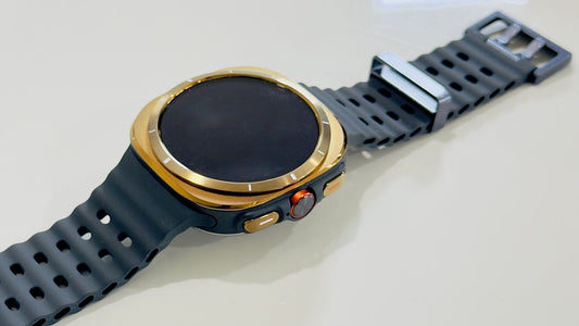 Custom Gold Samsung Galaxy Watch ULTRA Black Band