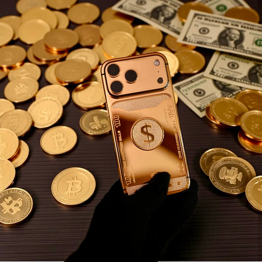 iPhone 17 Pro Max 1 TB | 24 K Gold “Hundred Dollar Edition” with Zircon Inlay