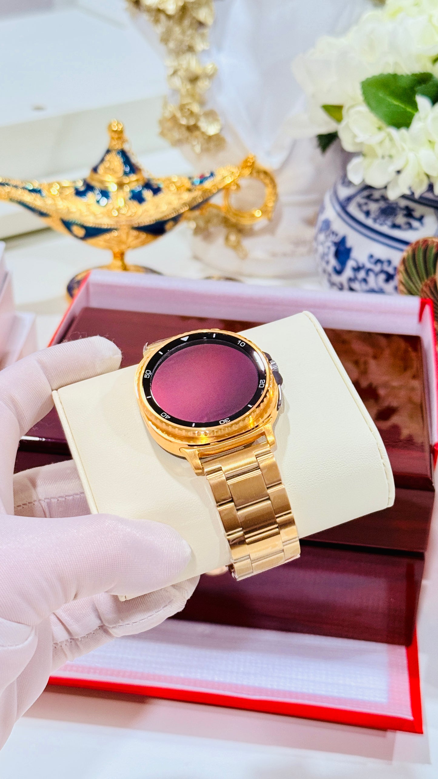 Custom Samsung Galaxy Watch 8 Classic — 18K or 24K Gold Plated Finish with Two Bands