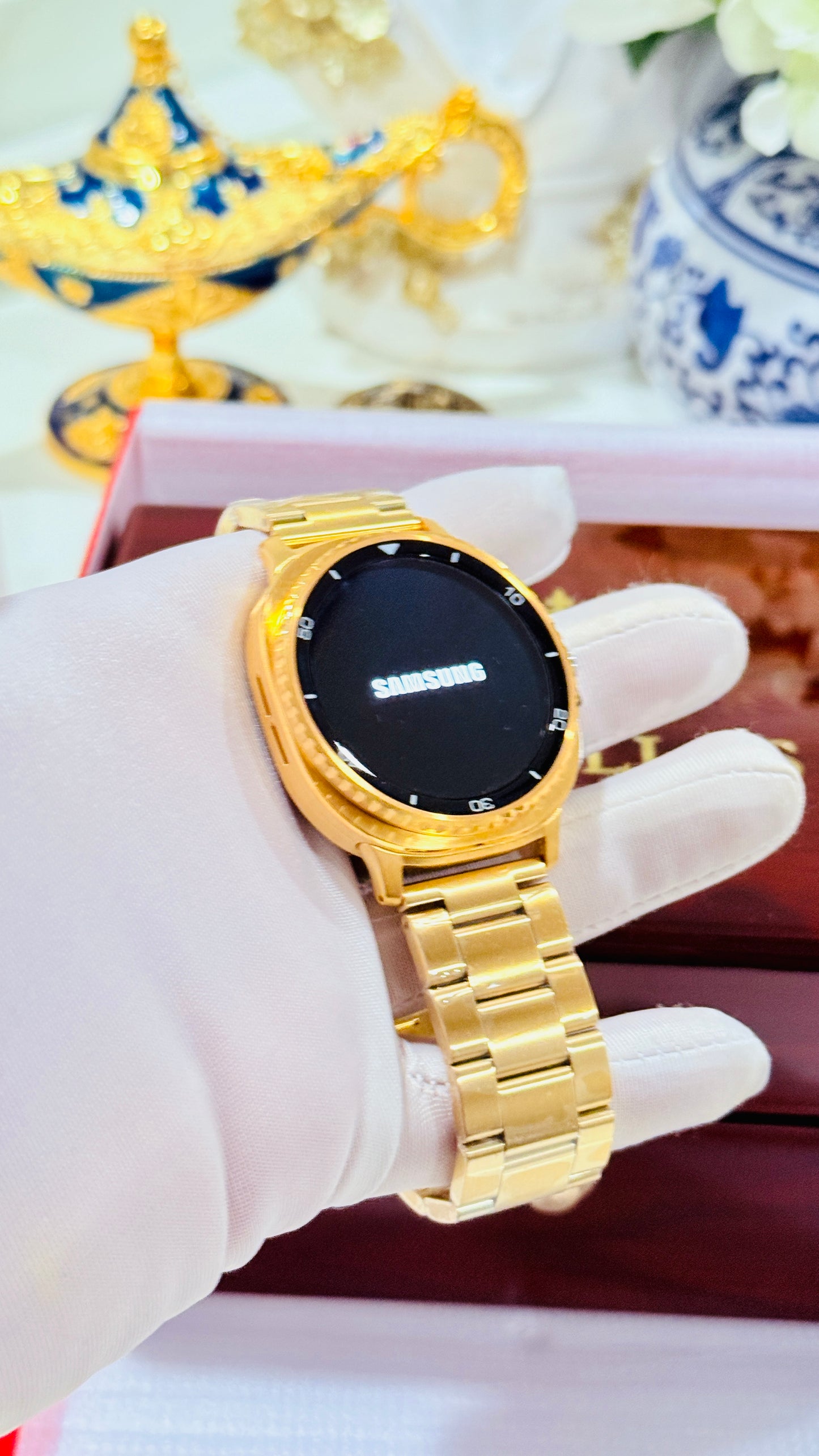 Custom Samsung Galaxy Watch 8 Classic — 18K or 24K Gold Plated Finish with Two Bands