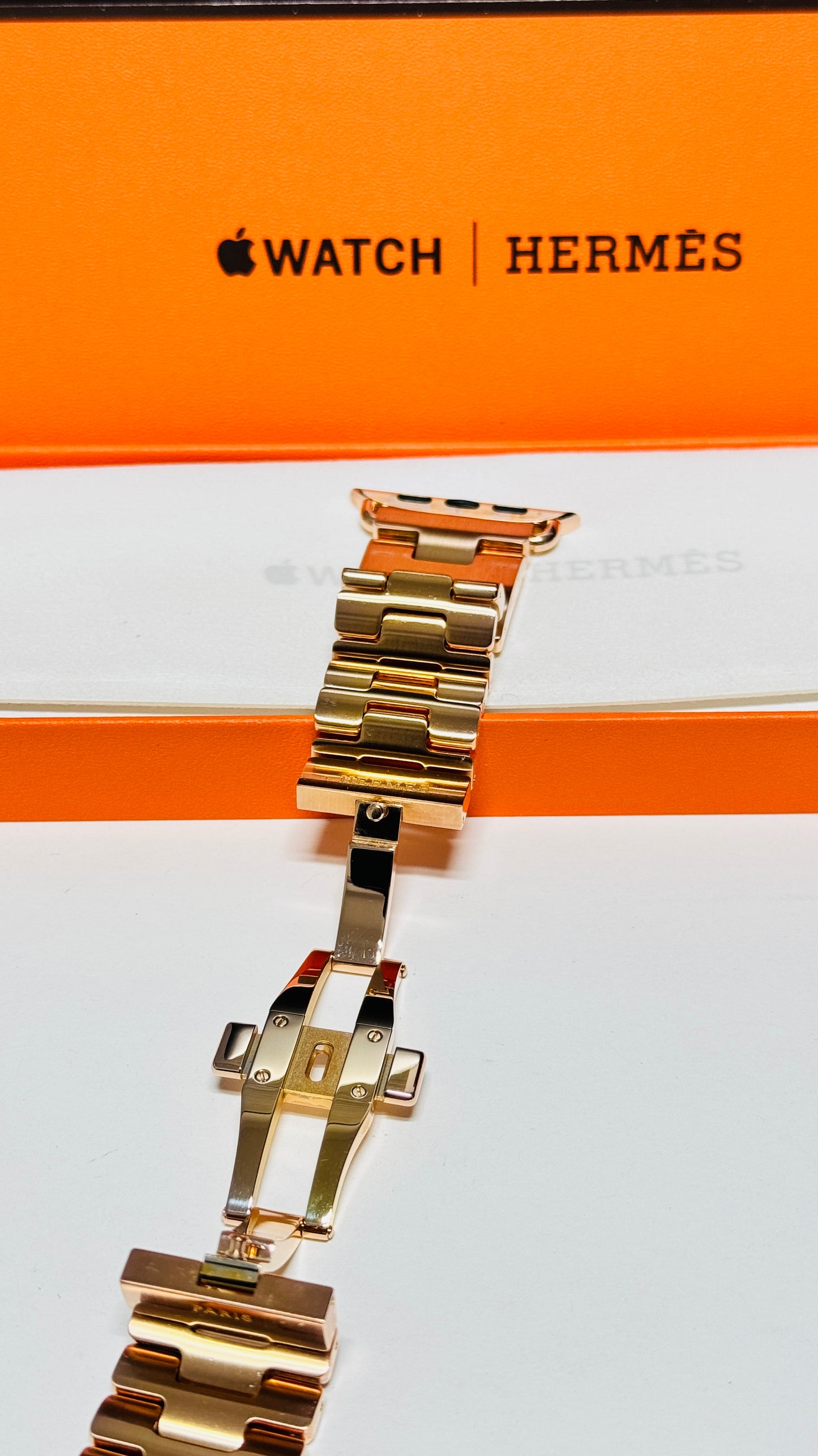Apple Hermès Grand H Link Band | Custom 24K Gold or Rose Gold Plated