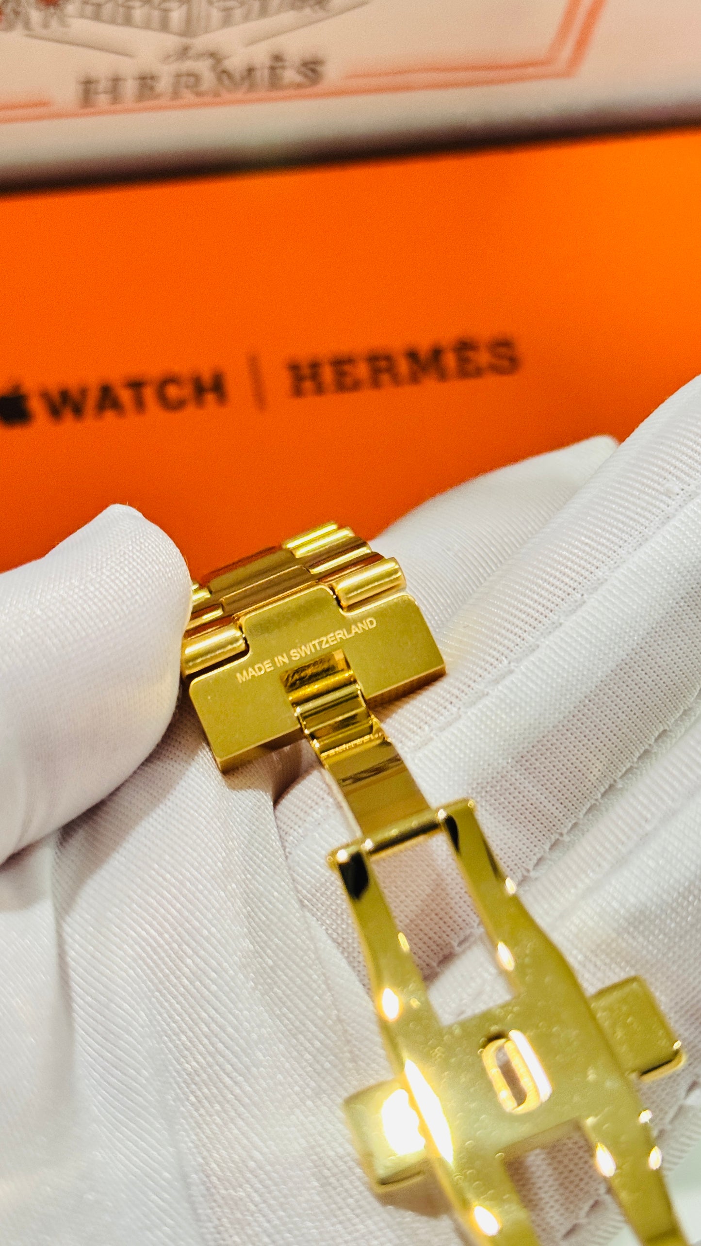 Apple Hermès Grand H Link Band | Custom 24K Gold or Rose Gold Plated