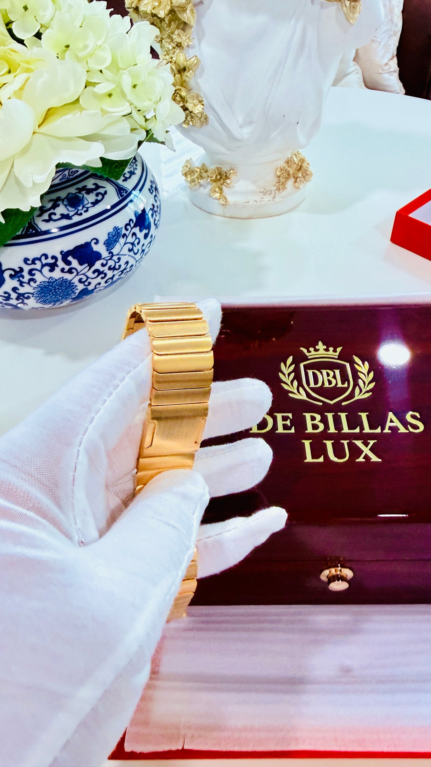 Custom 24k Gold Link Band for Apple Watch Any Series 44 45 46 and Ultra 1 2 3