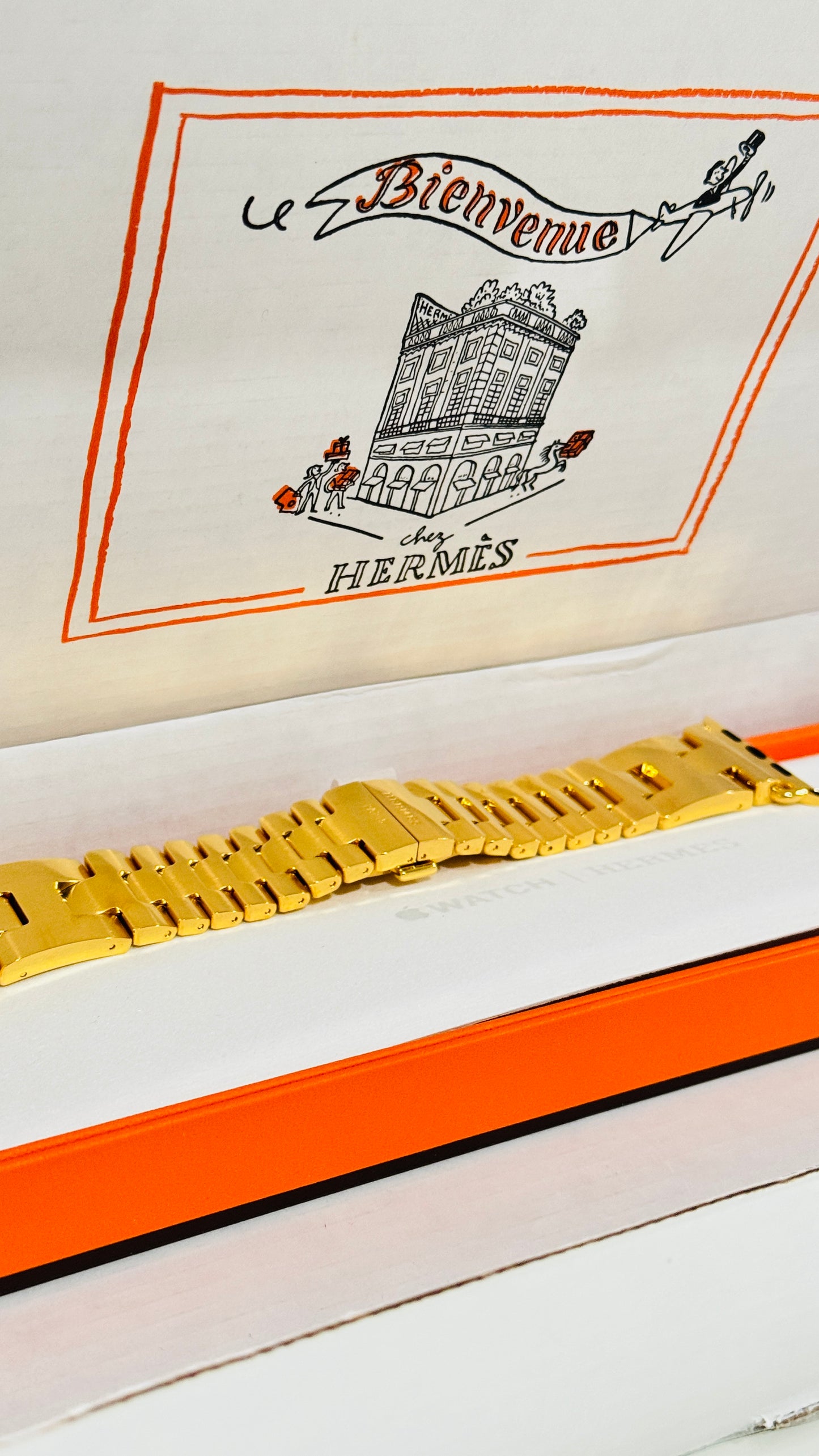 Apple Hermès Grand H Link Band | Custom 24K Gold or Rose Gold Plated