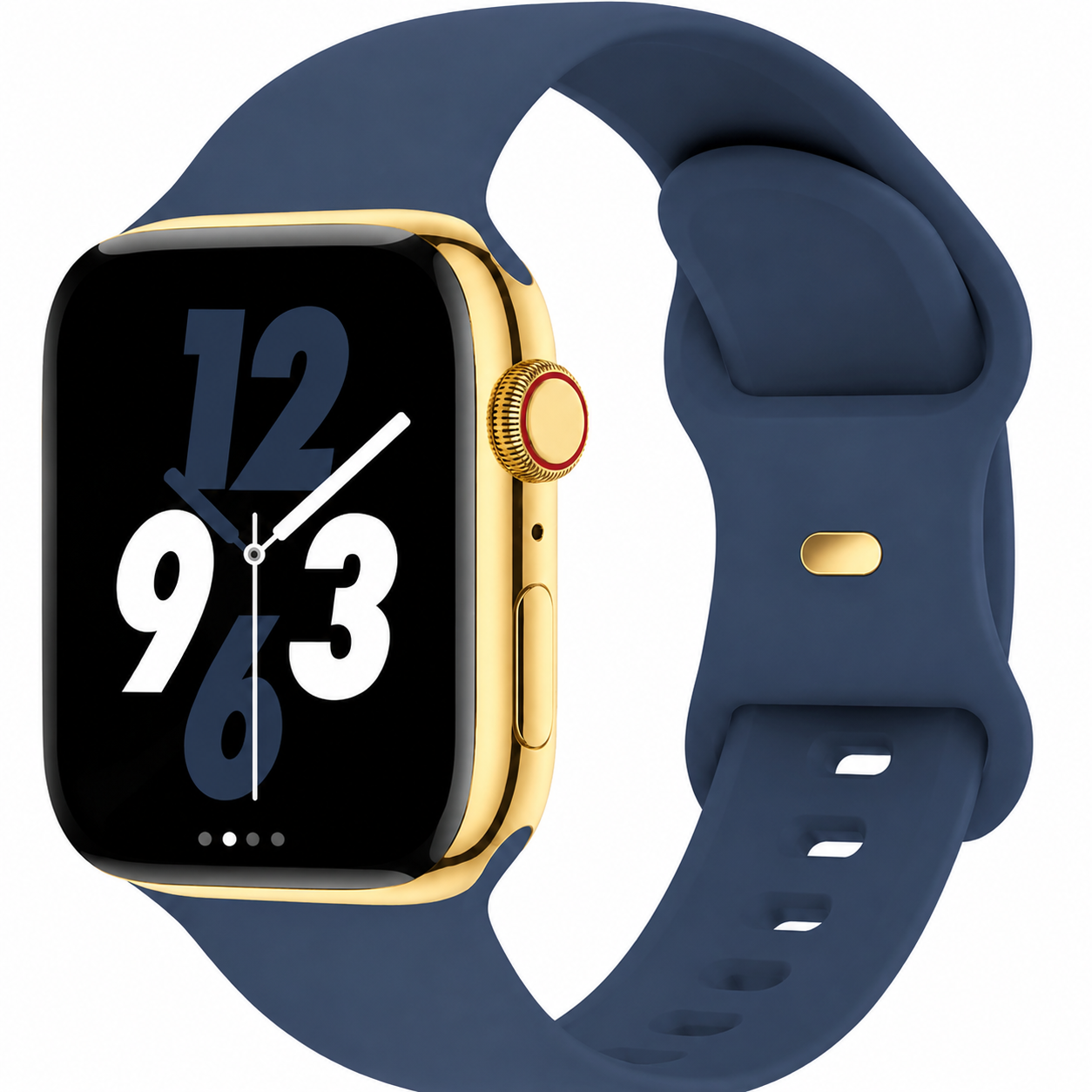 Apple Watch Series 9 Stainless Steel 41mm / 45mm – Custom 24K Gold Plated with Sport Band Color Choice