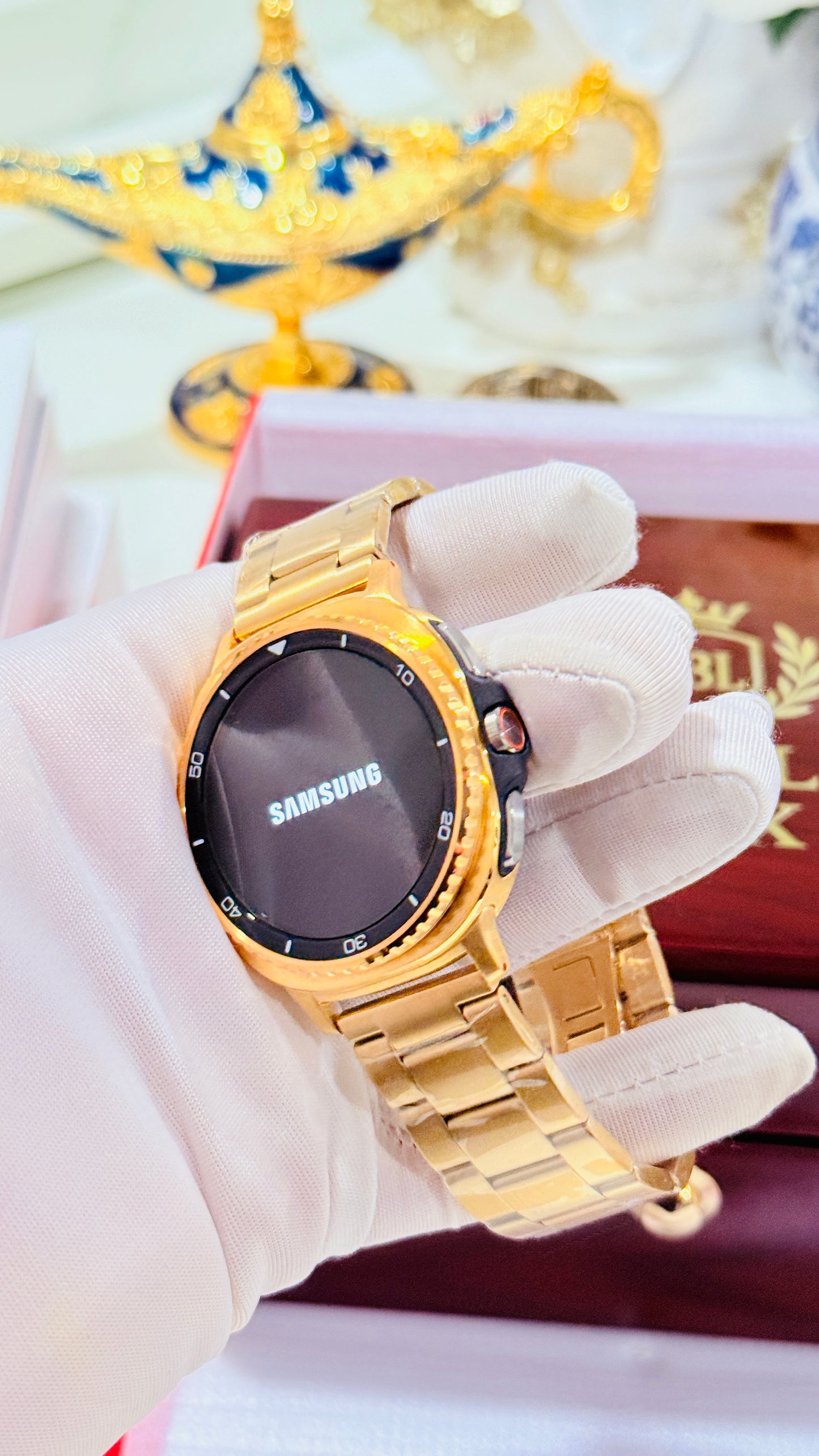 Custom Samsung Galaxy Watch 8 Classic — 18K or 24K Gold Plated Finish with Two Bands